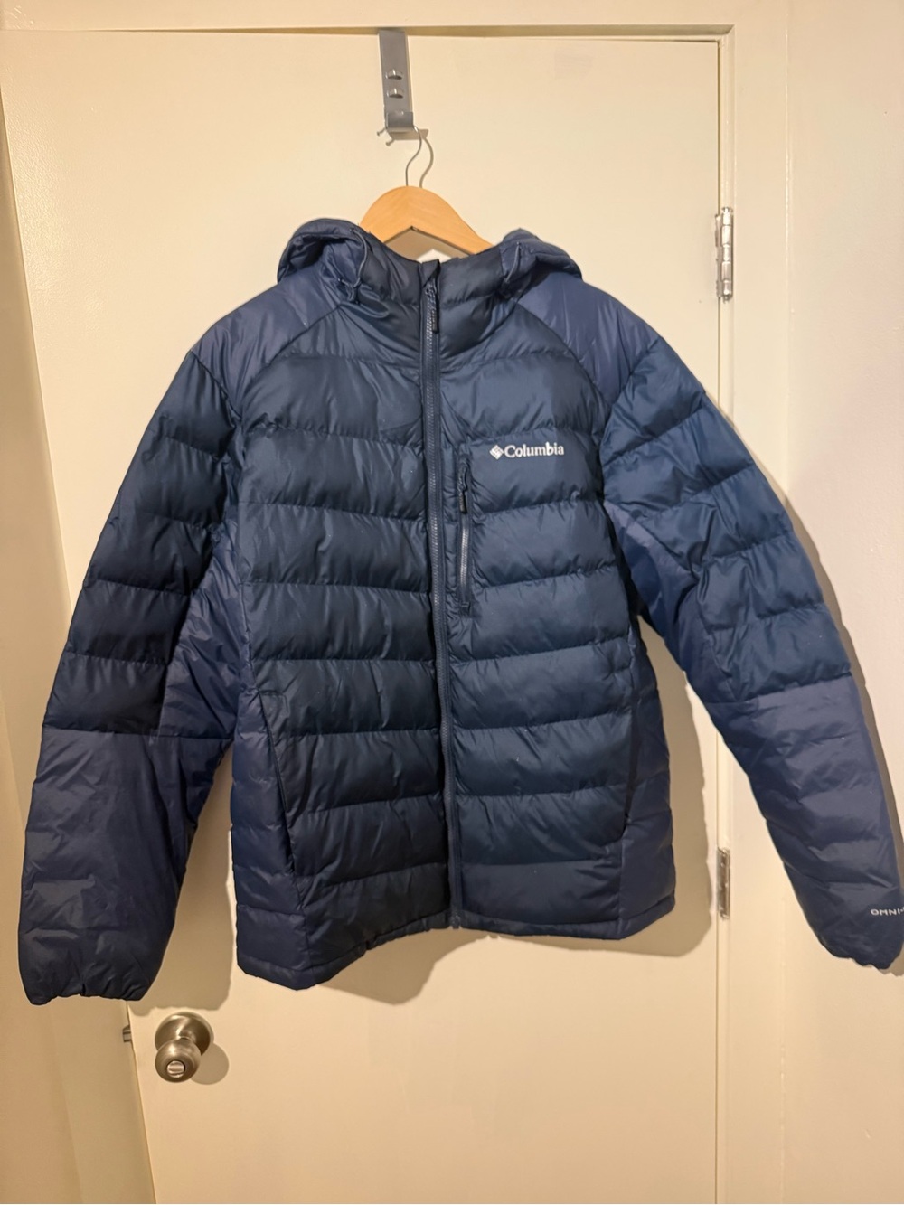 Columbia Navy Hooded Puffer Coat Omniheat